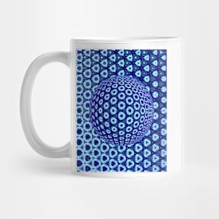 subtle shades of blue mosaic tiles over sphere Mug